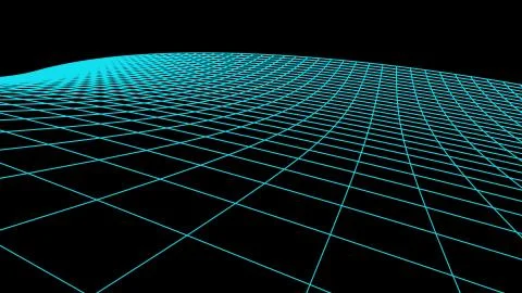 Retro cyberspace grid net polygonal wireframe landscape drawing graphics Stock Illustration