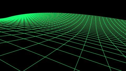 Retro cyberspace grid net polygonal wireframe landscape drawing graphics Stock Illustration