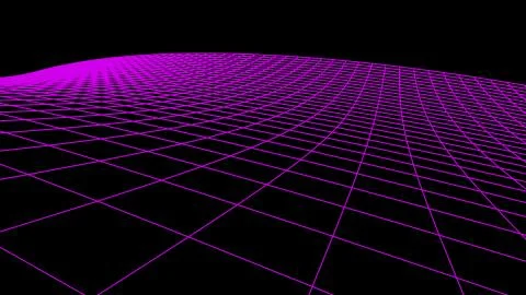 Retro cyberspace grid net polygonal wireframe landscape drawing graphics Stock Illustration