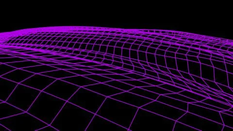 Retro cyberspace grid net polygonal wireframe landscape drawing graphics Stock Illustration
