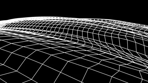 Retro cyberspace grid net polygonal wireframe landscape drawing graphics Stock Illustration