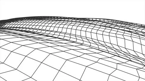 Retro cyberspace grid net polygonal wireframe landscape drawing graphics Stock Illustration
