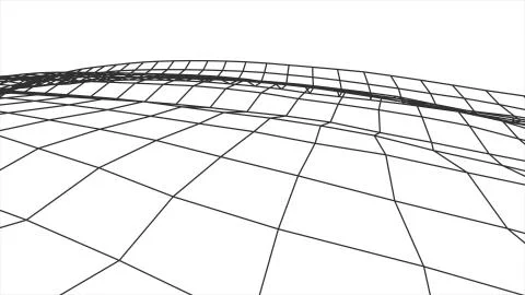 Retro cyberspace grid net polygonal wireframe landscape drawing graphics Stock Illustration