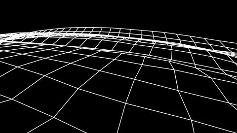 Retro cyberspace grid net polygonal wireframe landscape drawing graphics Stock Illustration