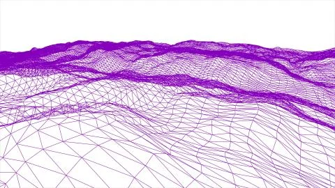 Retro cyberspace grid net polygonal wireframe landscape drawing graphics 스톡 일러스트