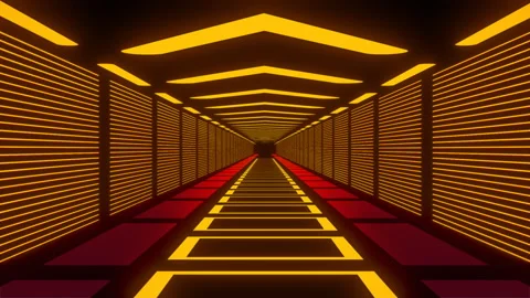 Retro cyberspace tunnel. Creative loop of virtual portal with 3d corridor effect Stock Footage 269696531