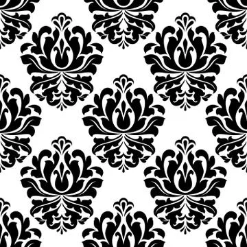 Retro damask floral seamless pattern 스톡 일러스트