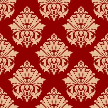 Retro damask style arabesque pattern Stock Illustration