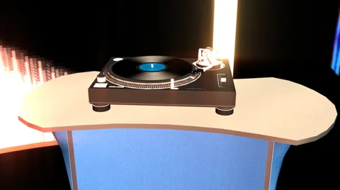 Retro Dancing with Working Turntable Video stock 32964691