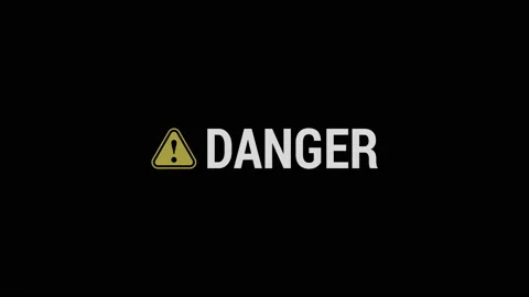 Retro danger sign with Glitch Effect. 4K video. Stock Footage 143421682
