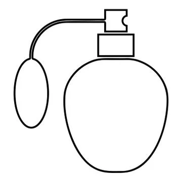 Retro deodorant Perfume bottle with atomizer or spray pump icon outline black Illustrazione stock