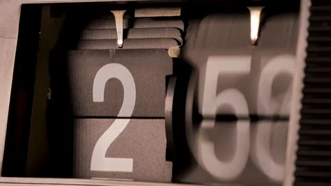 Retro Design Alarm Clock timelapsing the time. Stock Footage 117693340