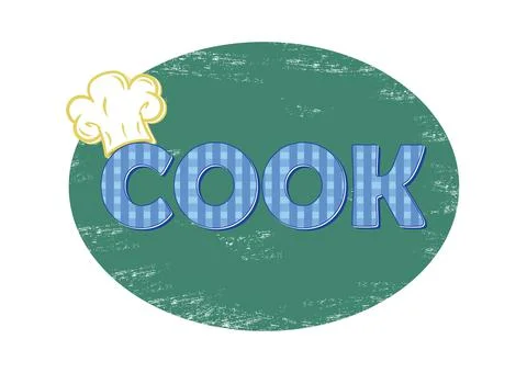 Retro Design Cook Logo Template Stock Illustration
