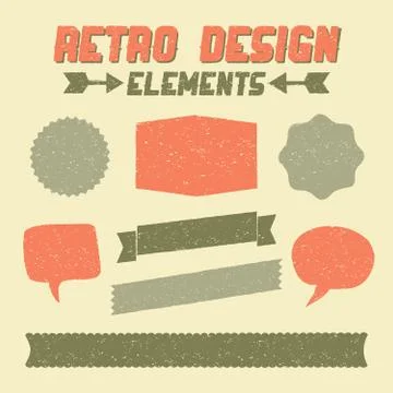 Retro design elements collection Illustrazione stock