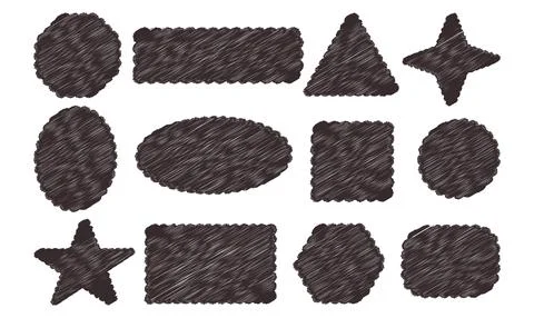 Retro design elements scalloped frames. Scalloped edge rectangle, star, ell.. 스톡 일러스트