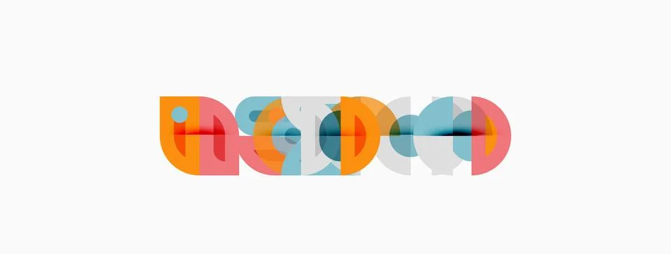 Retro design features overlapping colorful circles forming abstract shapes. イラスト素材