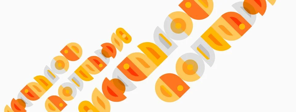Retro design features repeated orange text patterns over beige background. Ilustração Stock
