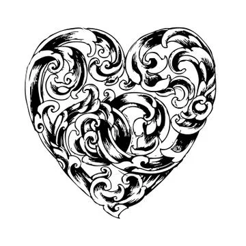 Retro design heart shape Stock Illustration