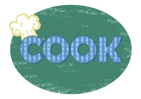 Retro Design Keep Calm and COOK Text Message. Retro Design. COOK Logo Stock Illustration