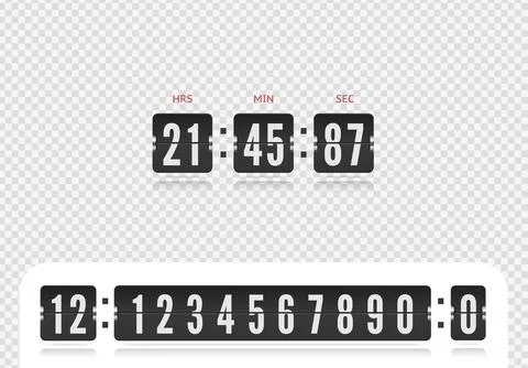 Retro design score board clock template. Vector modern ui design of old time Stock Illustration