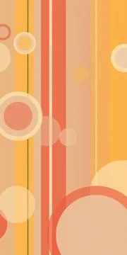 Retro design with soft circular bubble shapes and vertical stripes in warm .. 스톡 일러스트