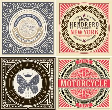 Retro designs set Stock Illustration