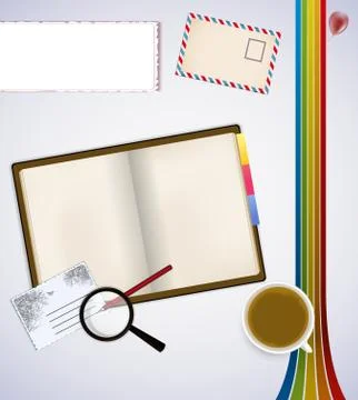 Retro Desk Stock Illustration