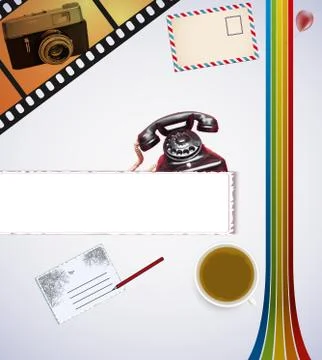 Retro Desk Stock Illustration