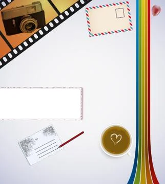 Retro Desk Stock Illustration