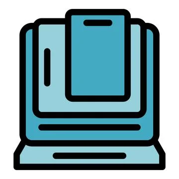 Retro desktop computer with floppy disk inserted, processing data Illustrazione stock