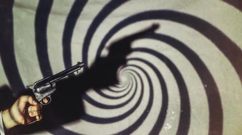 Retro Detective Gun Classic Film Noir Swirl Mystery Stock Photos