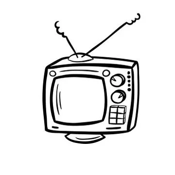 Retro device - old tv Illustrazione stock