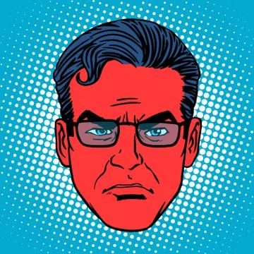 Retro devil Emoji emotion face man Stock-Illustration
