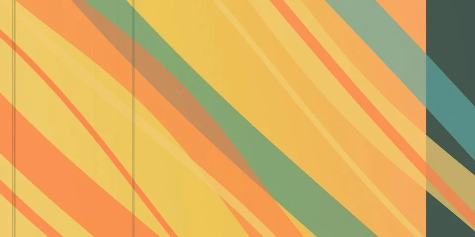 Retro diagonal stripe pattern in warm peach, orange, and cool green tones, .. Stock Illustration