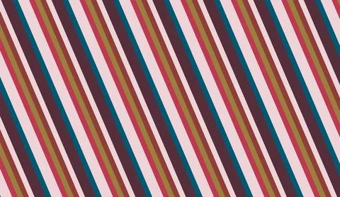 Retro Diagonal Striped Pattern Background With Pink Teal Burgundy Vintage C.. Stock Illustration