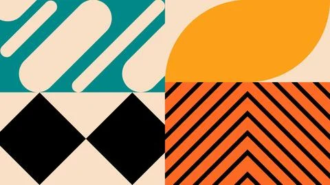 Retro Diamond Geometric Composition Background Stock Illustration