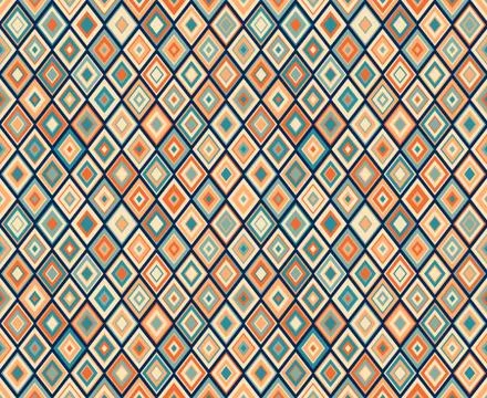Retro diamond. Geometric seamless pattern, texture for textile print, wallpaper Stock Illustration