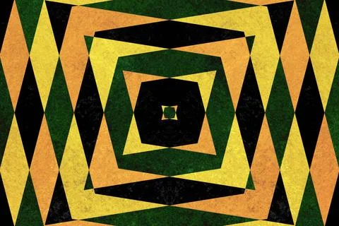 Retro diamond shapes pattern Retro green, yellow and black diamond shapes ... Stock Photos