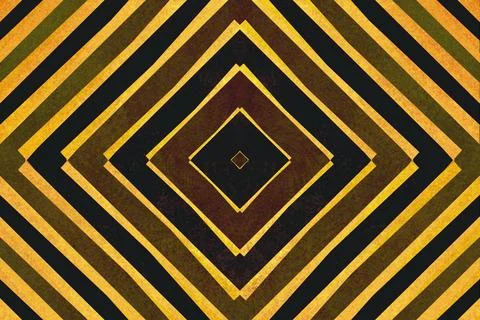 Retro diamond shapes pattern Retro brown and yellow striped diamond shapes... Foto stock