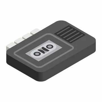Retro dictaphone isometric 3d icon Stockillustratie