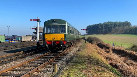 Retro diesel train Stock Footage 104067372
