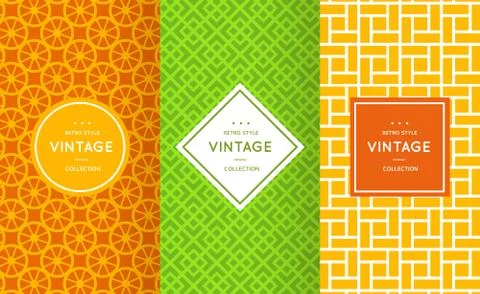 Retro different vector seamless patterns Ilustración de archivo