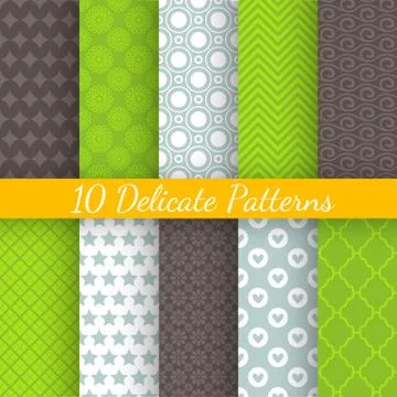 Retro different vector seamless patterns Stock Illustration