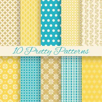 Retro different vector seamless patterns イラスト素材