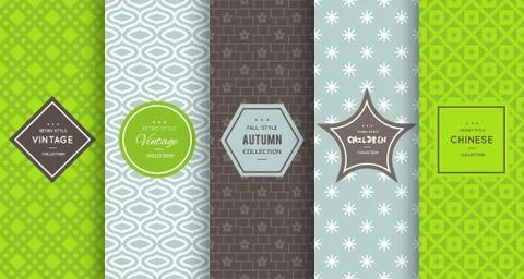 Retro different vector seamless patterns Stock-Illustration