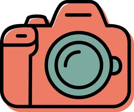 Retro digital camera flat design icon illustration 스톡 일러스트