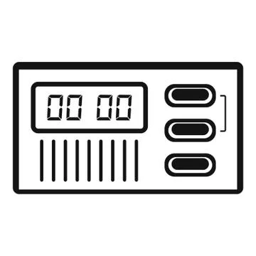 Retro digital clock icon, simple style Stock Illustration