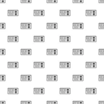 Retro digital clock pattern seamless vector Stock Illustration