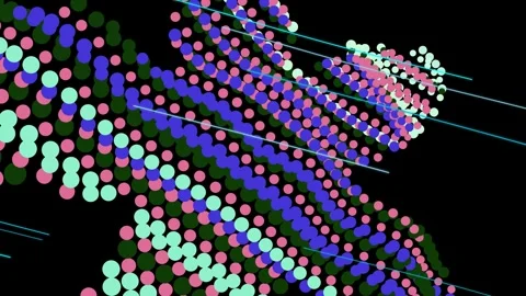 Retro Digital Halftone Dots Pattern with Laser Lines Video stock 332126426