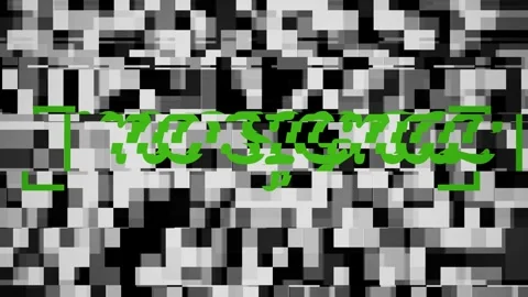 Retro Digital No Signal Error Screen with VHS Glitch and Static Noise 스톡 동영상 338105581